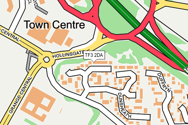 TF3 2DA map - OS OpenMap – Local (Ordnance Survey)