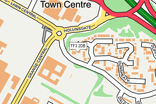 TF3 2DB map - OS OpenMap – Local (Ordnance Survey)