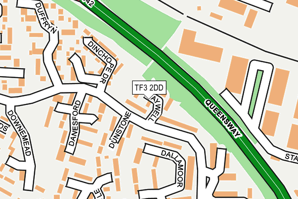 TF3 2DD map - OS OpenMap – Local (Ordnance Survey)