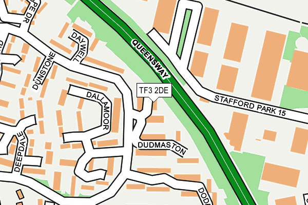 TF3 2DE map - OS OpenMap – Local (Ordnance Survey)