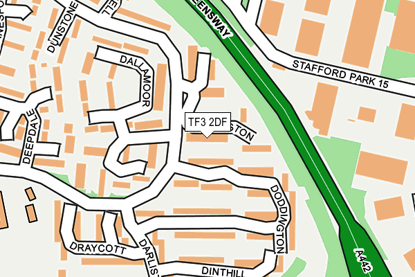 TF3 2DF map - OS OpenMap – Local (Ordnance Survey)