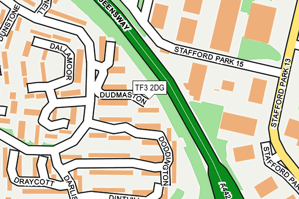 TF3 2DG map - OS OpenMap – Local (Ordnance Survey)