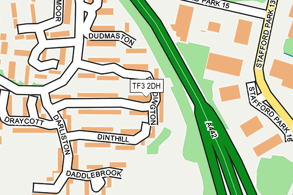 TF3 2DH map - OS OpenMap – Local (Ordnance Survey)