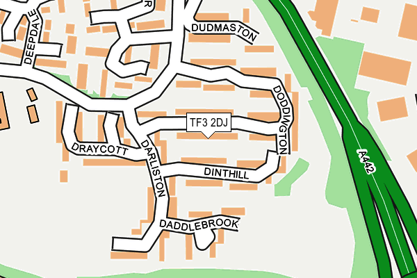 TF3 2DJ map - OS OpenMap – Local (Ordnance Survey)