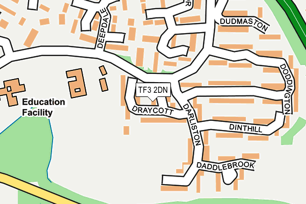 TF3 2DN map - OS OpenMap – Local (Ordnance Survey)