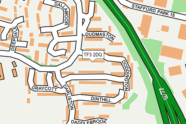TF3 2DQ map - OS OpenMap – Local (Ordnance Survey)