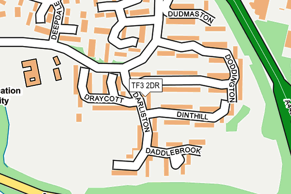 TF3 2DR map - OS OpenMap – Local (Ordnance Survey)