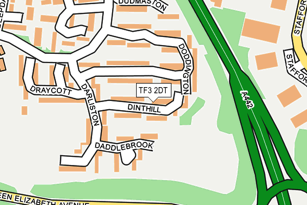 TF3 2DT map - OS OpenMap – Local (Ordnance Survey)