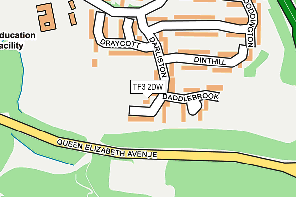 TF3 2DW map - OS OpenMap – Local (Ordnance Survey)