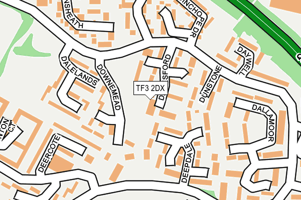 TF3 2DX map - OS OpenMap – Local (Ordnance Survey)