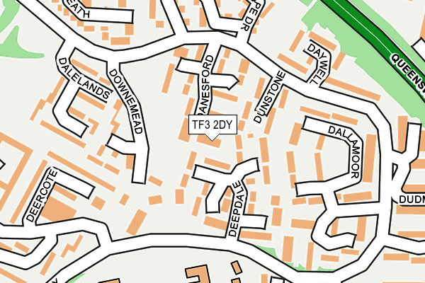 TF3 2DY map - OS OpenMap – Local (Ordnance Survey)