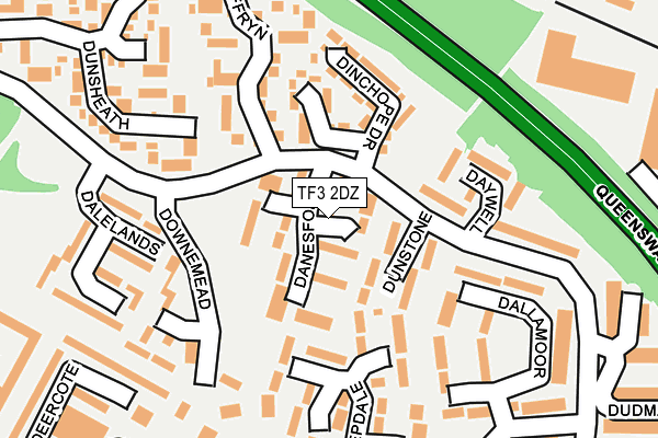 TF3 2DZ map - OS OpenMap – Local (Ordnance Survey)