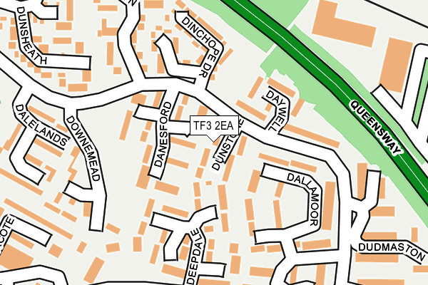 TF3 2EA map - OS OpenMap – Local (Ordnance Survey)