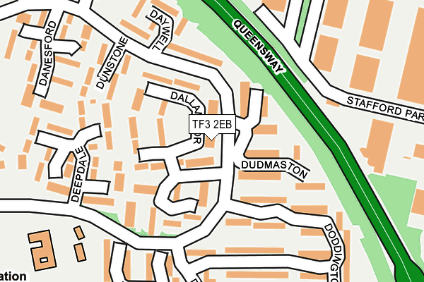 TF3 2EB map - OS OpenMap – Local (Ordnance Survey)