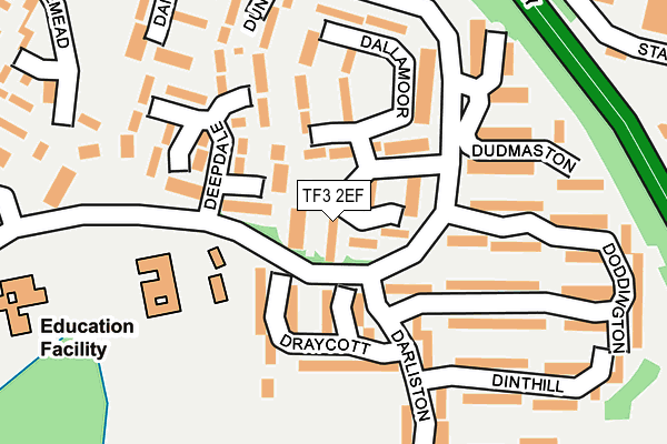 TF3 2EF map - OS OpenMap – Local (Ordnance Survey)