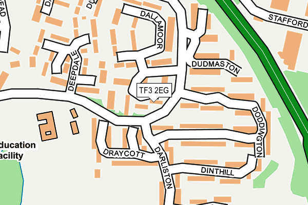 TF3 2EG map - OS OpenMap – Local (Ordnance Survey)