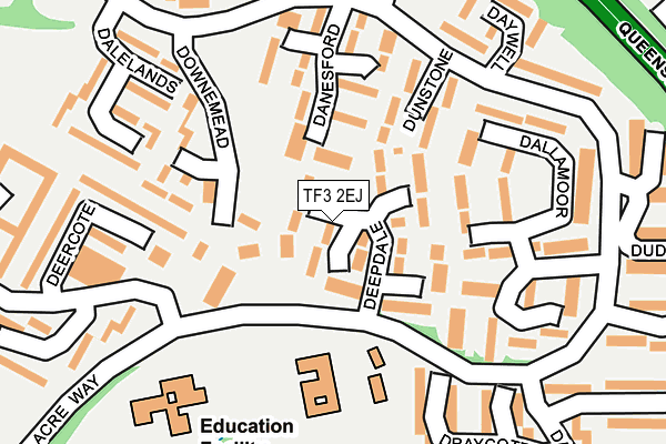 TF3 2EJ map - OS OpenMap – Local (Ordnance Survey)