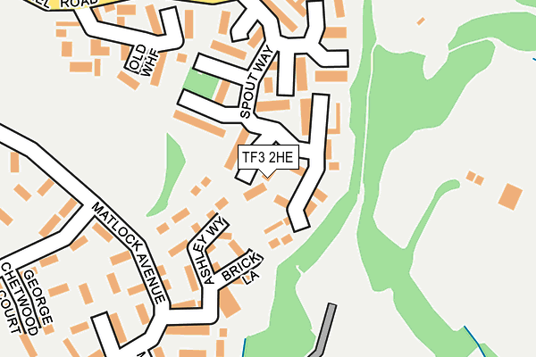TF3 2HE map - OS OpenMap – Local (Ordnance Survey)
