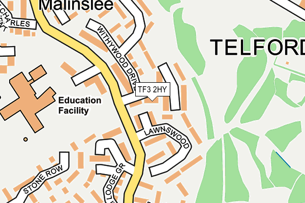 TF3 2HY map - OS OpenMap – Local (Ordnance Survey)