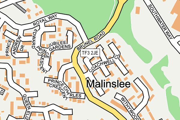TF3 2JE map - OS OpenMap – Local (Ordnance Survey)