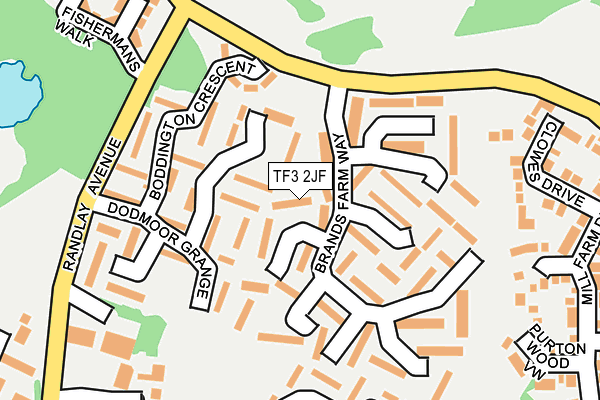 TF3 2JF map - OS OpenMap – Local (Ordnance Survey)