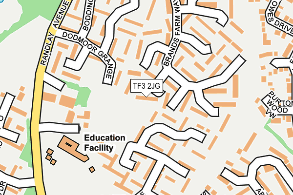 TF3 2JG map - OS OpenMap – Local (Ordnance Survey)
