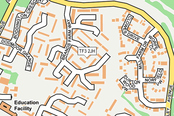 TF3 2JH map - OS OpenMap – Local (Ordnance Survey)
