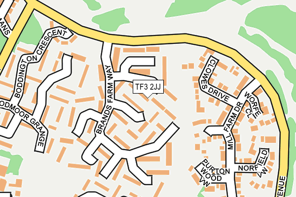 TF3 2JJ map - OS OpenMap – Local (Ordnance Survey)