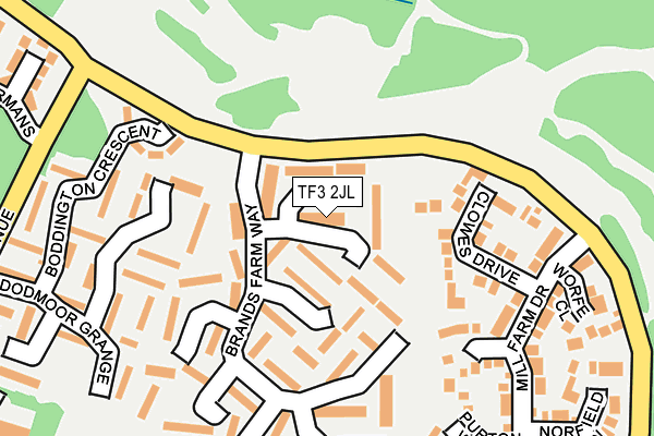 TF3 2JL map - OS OpenMap – Local (Ordnance Survey)