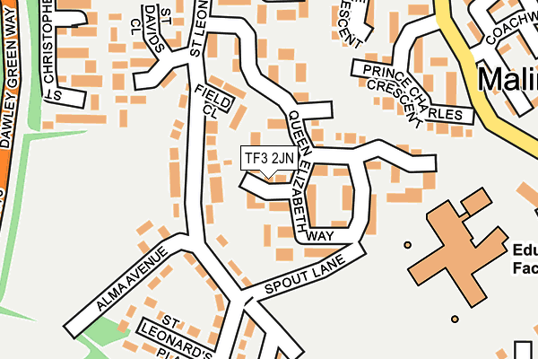 TF3 2JN map - OS OpenMap – Local (Ordnance Survey)