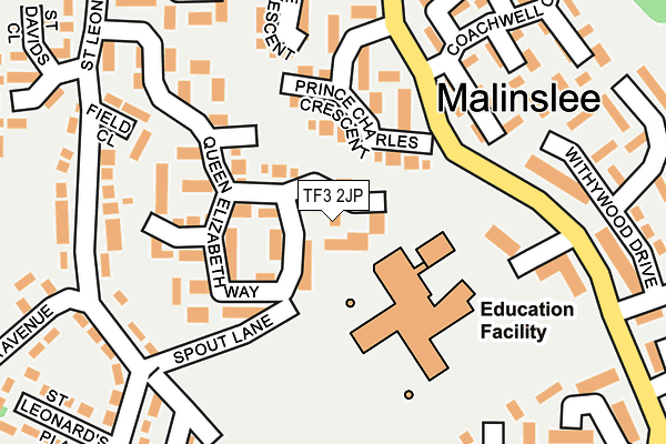 TF3 2JP map - OS OpenMap – Local (Ordnance Survey)