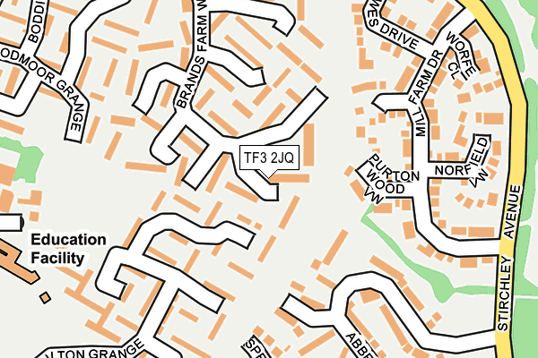 TF3 2JQ map - OS OpenMap – Local (Ordnance Survey)