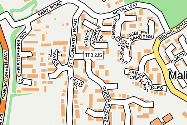 TF3 2JS map - OS OpenMap – Local (Ordnance Survey)