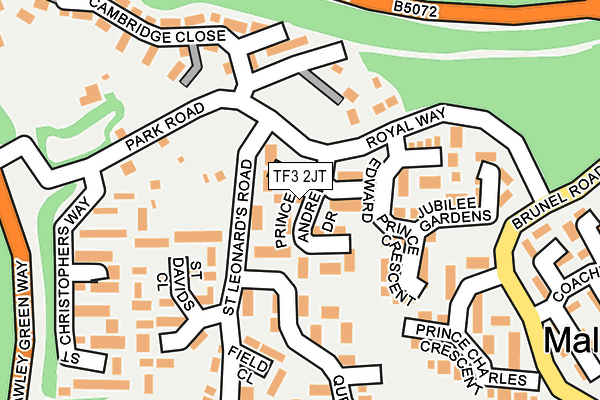 TF3 2JT map - OS OpenMap – Local (Ordnance Survey)