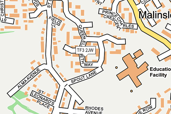 TF3 2JW map - OS OpenMap – Local (Ordnance Survey)