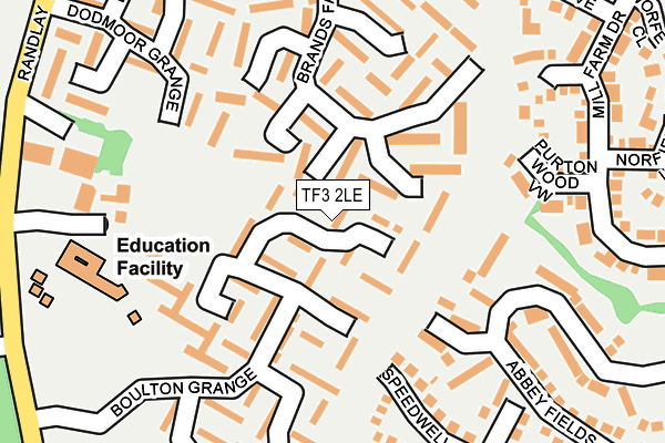 TF3 2LE map - OS OpenMap – Local (Ordnance Survey)