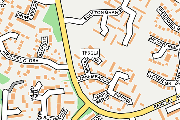 TF3 2LJ map - OS OpenMap – Local (Ordnance Survey)