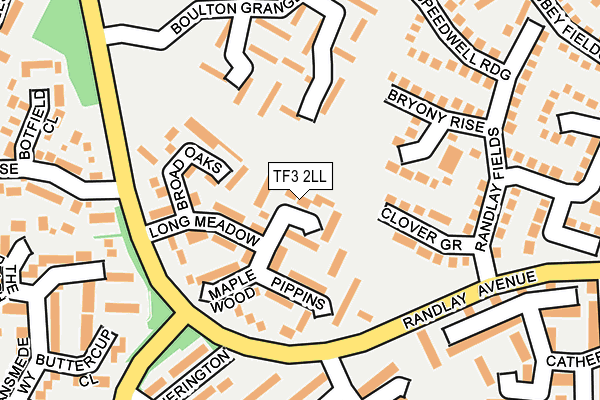 TF3 2LL map - OS OpenMap – Local (Ordnance Survey)