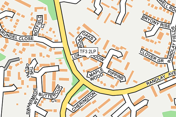 TF3 2LP map - OS OpenMap – Local (Ordnance Survey)