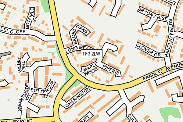 TF3 2LW map - OS OpenMap – Local (Ordnance Survey)
