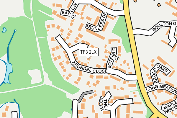 TF3 2LX map - OS OpenMap – Local (Ordnance Survey)