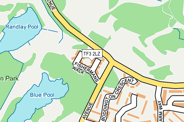 TF3 2LZ map - OS OpenMap – Local (Ordnance Survey)