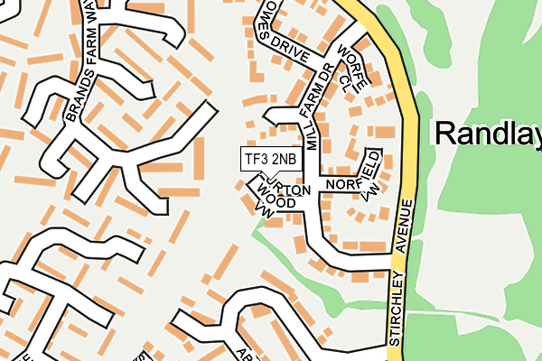 TF3 2NB map - OS OpenMap – Local (Ordnance Survey)
