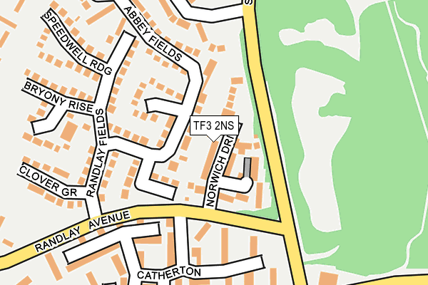 TF3 2NS map - OS OpenMap – Local (Ordnance Survey)