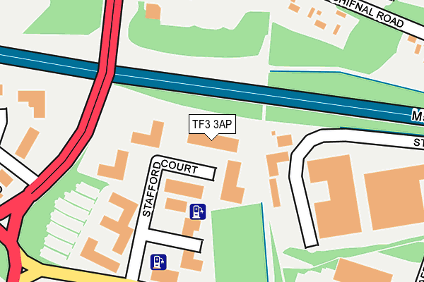 TF3 3AP map - OS OpenMap – Local (Ordnance Survey)