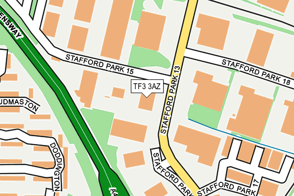 TF3 3AZ map - OS OpenMap – Local (Ordnance Survey)