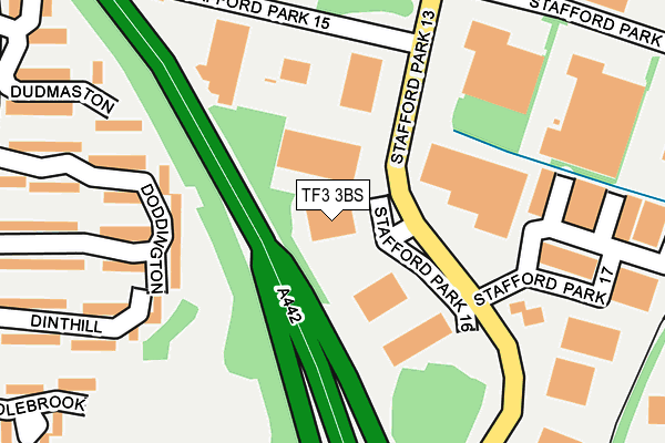 TF3 3BS map - OS OpenMap – Local (Ordnance Survey)