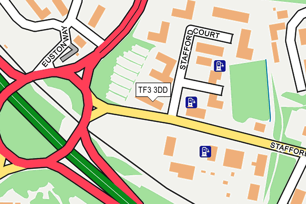 TF3 3DD map - OS OpenMap – Local (Ordnance Survey)