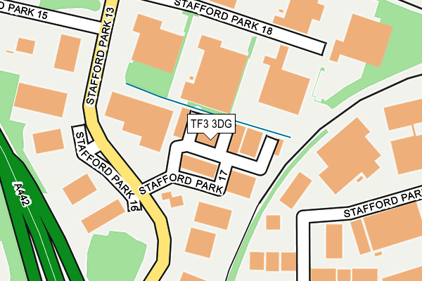 TF3 3DG map - OS OpenMap – Local (Ordnance Survey)