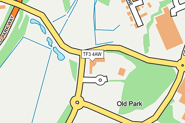 TF3 4AW map - OS OpenMap – Local (Ordnance Survey)